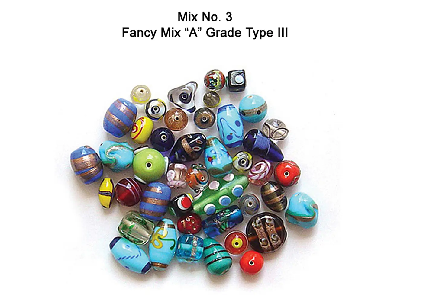 3 LBs. Mixed Glass specialty beads 